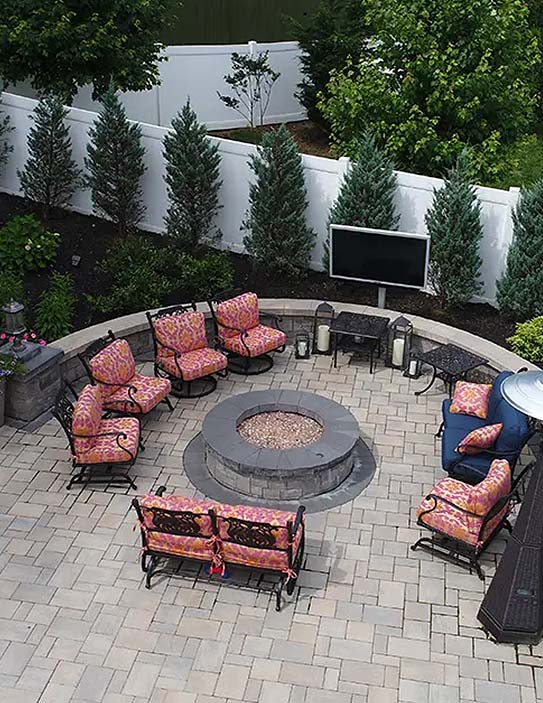 Outdoor sitting with LED screen